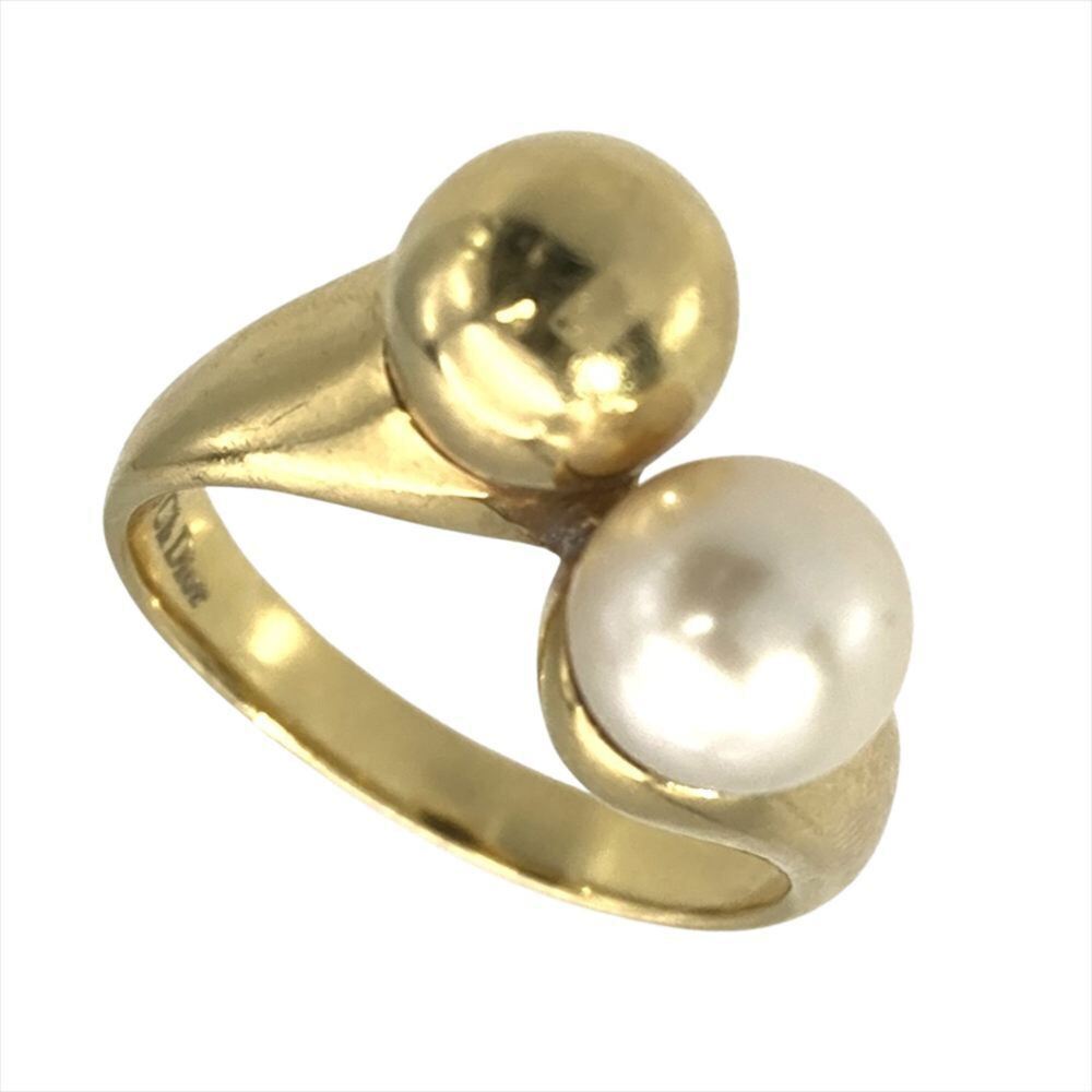 DIOR Vintage 18k Gold Pearl Ring